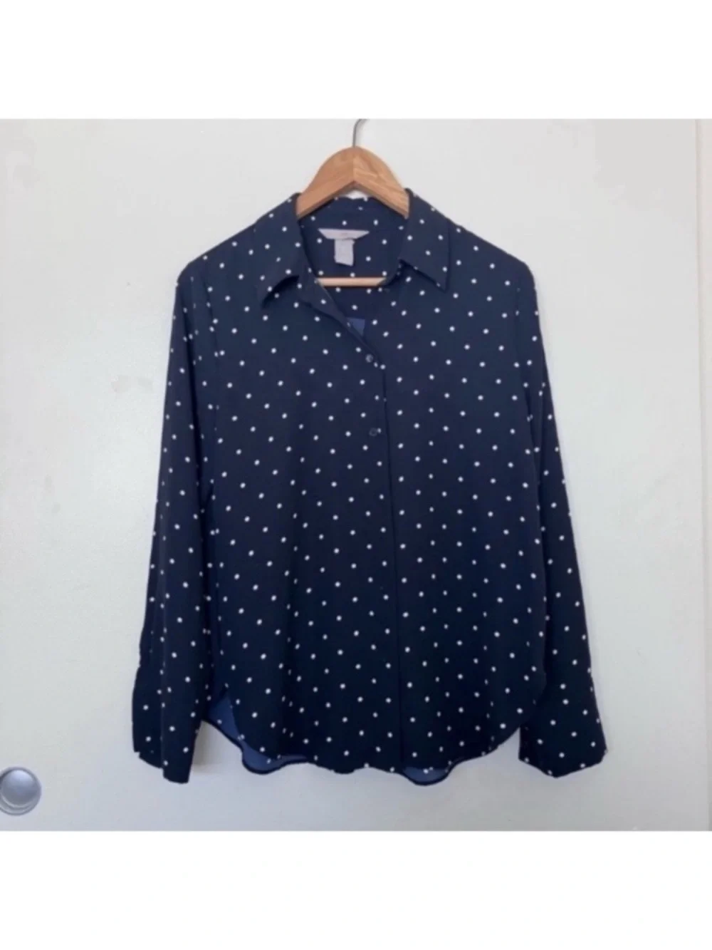 H&M Pointed-collar Shirt Polka Dots size Small - Picture 5 of 5